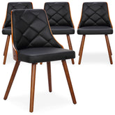 Lot de 4 chaises scandinaves Lalix Bois Noisette et Noir