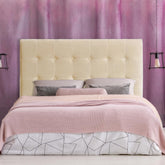 Tête de lit en velours Adelle 160 cm beige