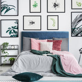 Tête de lit Amistar velours bleu 160 cm