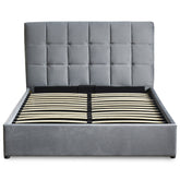 Lit double avec sommier relevable Babrin 180x200 cm velours argent