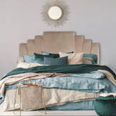 Tête de lit en velours Avera 160 cm taupe