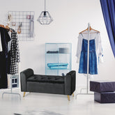 Banc coffre Algelo velours noir