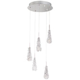 Suspension type cascade verre 5 lumières Camara