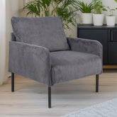 Fauteuil Cerlabo velours côtelé gris foncé