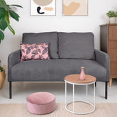 Canapé 2 places Cerlabo en velours côtelé gris foncé