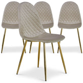 Lot de 4 chaises Atona velours taupe
