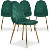 Lot de 4 chaises Atona matelassées velours vert