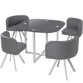 Ensemble table + chaises Mosaic 90 Gris
