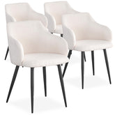 Lot de 4 chaises Paoline Tissu Bouclette Crème