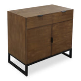 Commode 2 tiroirs et 2 portes battantes Panara Chêne Clair