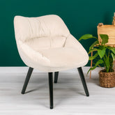 Fauteuil en velours beige Celesi