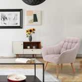 Fauteuil Anatan en tissu beige scandinave