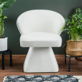 Chaise Claude design tissu crème