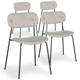 Lot de 4 chaises Brawks tissu beige modernes