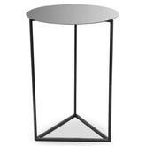 Table d'appoint Oliana Miroir et Métal Noir