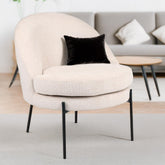 Fauteuil au dossier arrondi Ceryn tissu beige