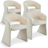 Lot de 4 chaises Ciges Tissu bouclette crème