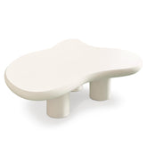 Table basse forme courbes naturelles Valdo 69x100cm Crème