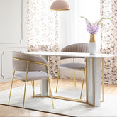 Lot de 4 chaises en velours taupe Azia