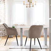 Lot de 2 chaises Ayline en velours taupe