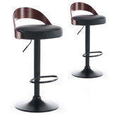 Lot de 2 chaises de bar Yoggi Bois foncé et Simili Noir