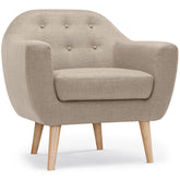 Fauteuil scandinave Savoy Tissu Beige