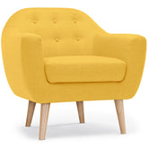 Fauteuil scandinave Savoy Tissu jaune