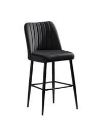 Lot de 2 chaises de bar Sero Velours Anthracite et Métal Noir