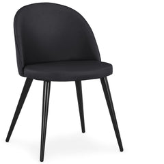 Lot de 6 chaises modernes Maury Simili Noir pieds Noir