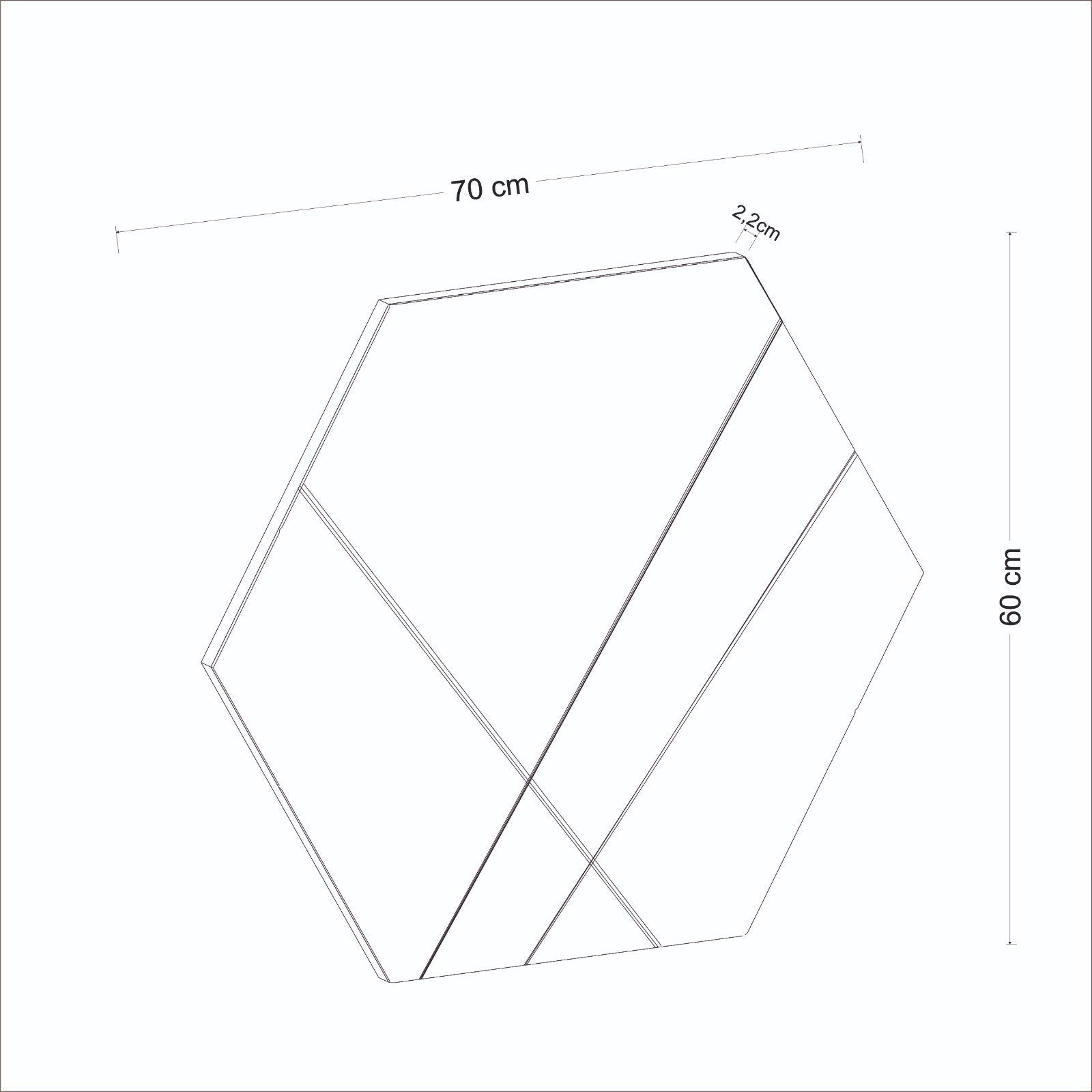 Miroir décoratif losange Dovine 70x60cm Bois Blanc