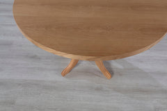 Table à manger rond Gezej D100cm Bois massif clair