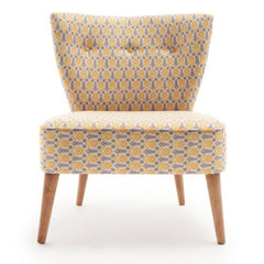 Fauteuil style scandinave Okapi Tissu Motif Floral Jaune