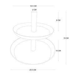 Présentoir de bijoux Maxipile D20,5xH19cm Pin massif foncé et Métal Or