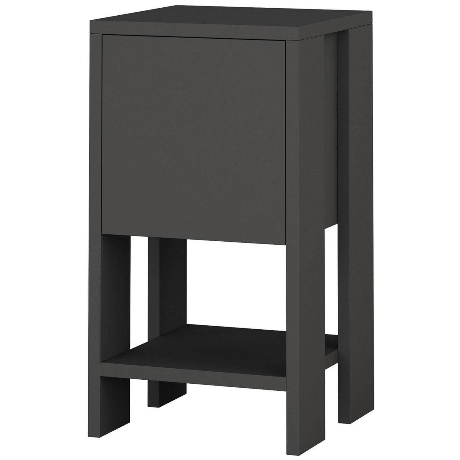 Table de chevet 1 porte Dawson H55cm Bois Anthracite