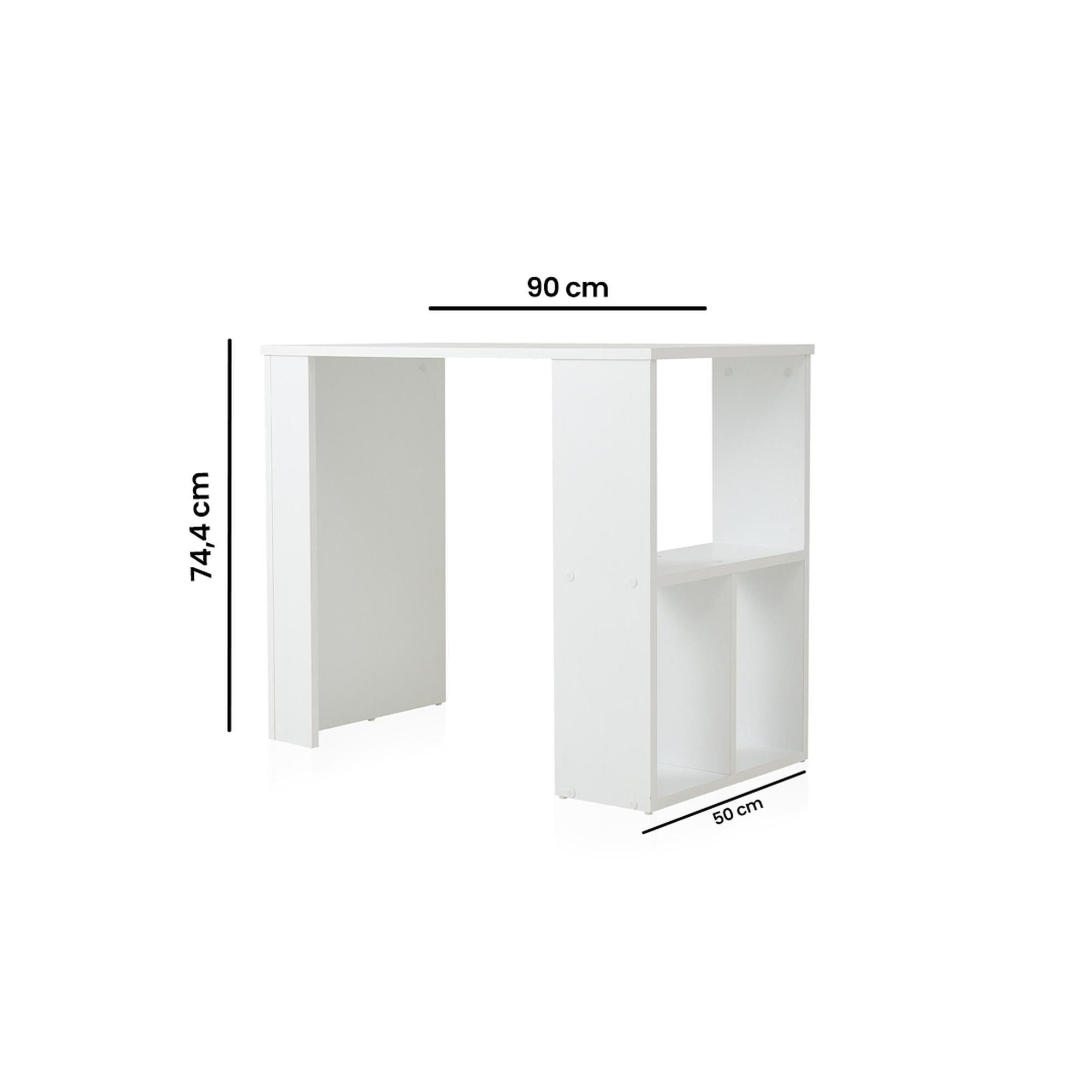 Bureau compact à étagères L50cm Avolado Blanc