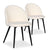 Lot de 2 chaises en métal noir et tissu bouclette crème