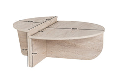 Table basse design Restine L90cm Bois Effet travertin Beige