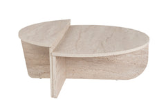 Table basse design Restine L90cm Bois Effet travertin Beige