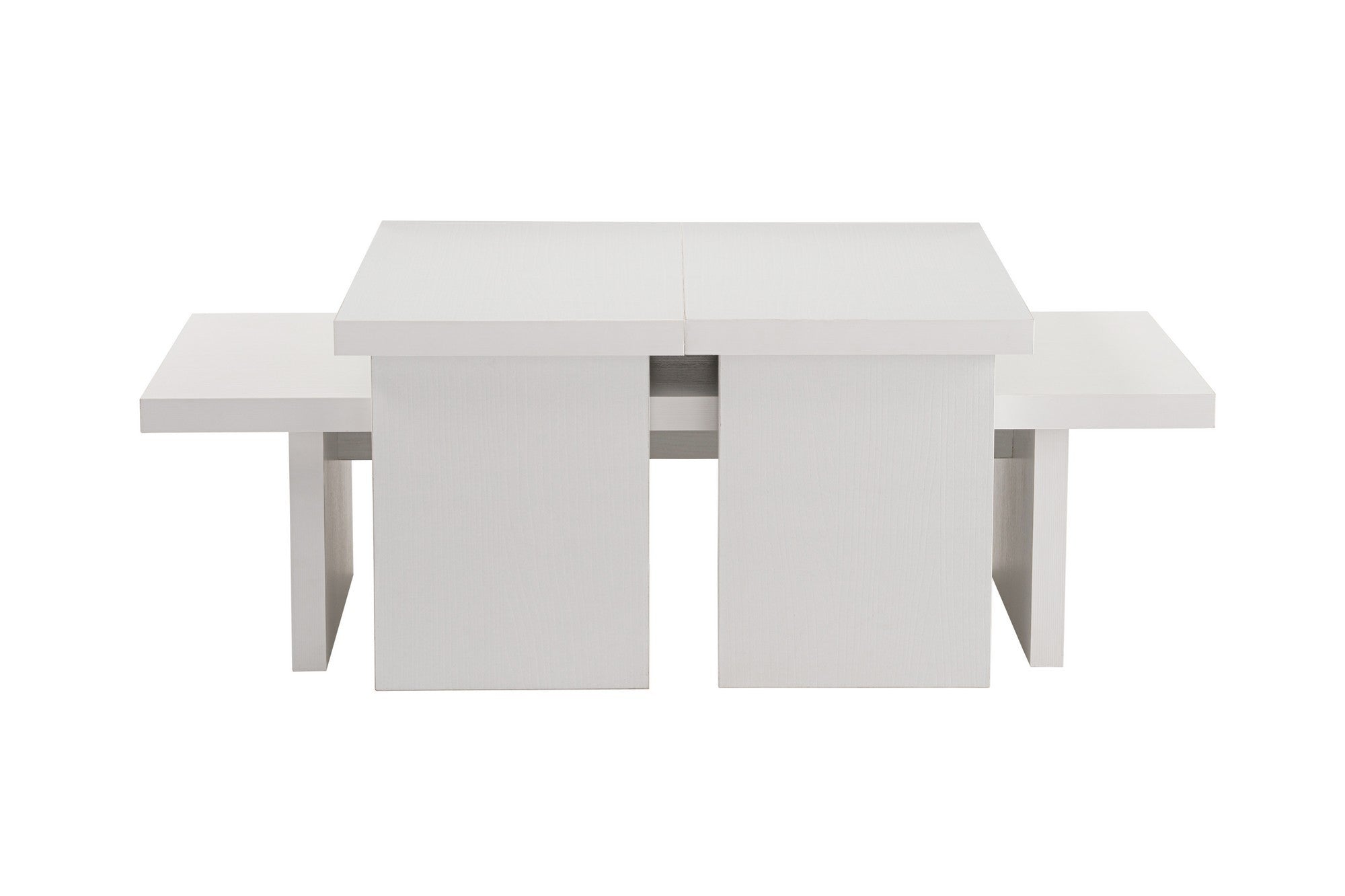 Ensemble table basse et 2 bouts de canapés gigognes Bernin Bois Blanc