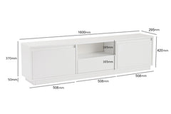 Meuble tv moderne 3 portes basculantes Diazon L160cm Blanc