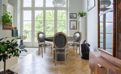 Lot de 2 chaises médaillon Louis XVI Simili (P.U) Gris