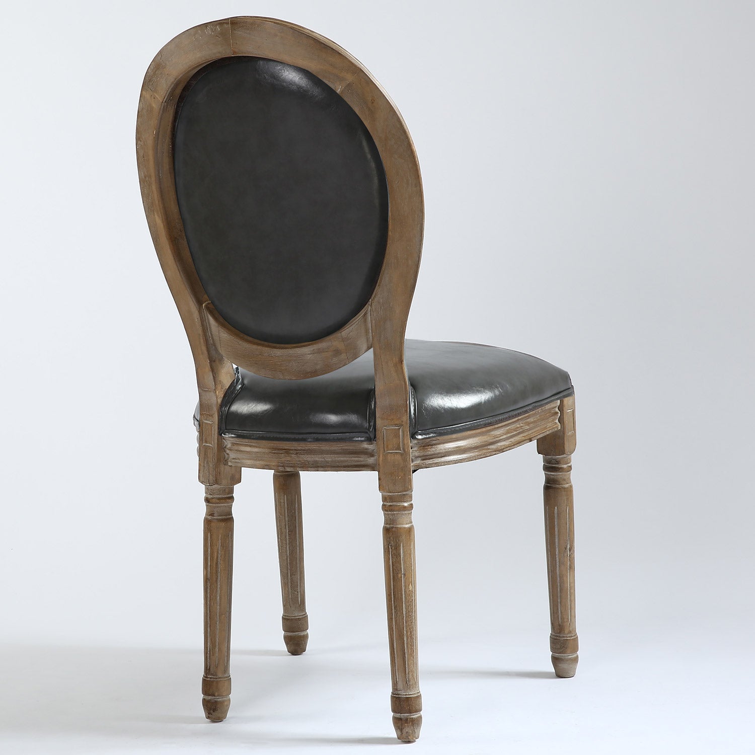La chaise médaillon Louis XVI simili (P.U) grise vue arrière