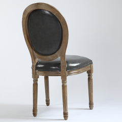La chaise médaillon Louis XVI simili (P.U) grise vue arrière