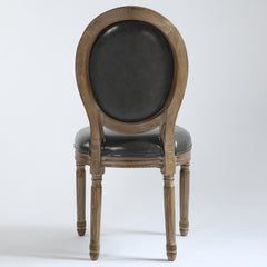 Chaise style Louis XVI grise vue de dos
