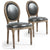 Ensemble de 2 chaises médaillon en simili cuir gris