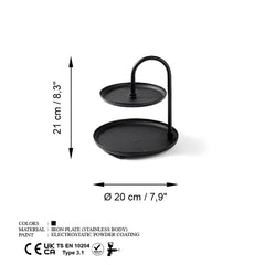 Présentoir Mirena D20xH21cm Métal Noir