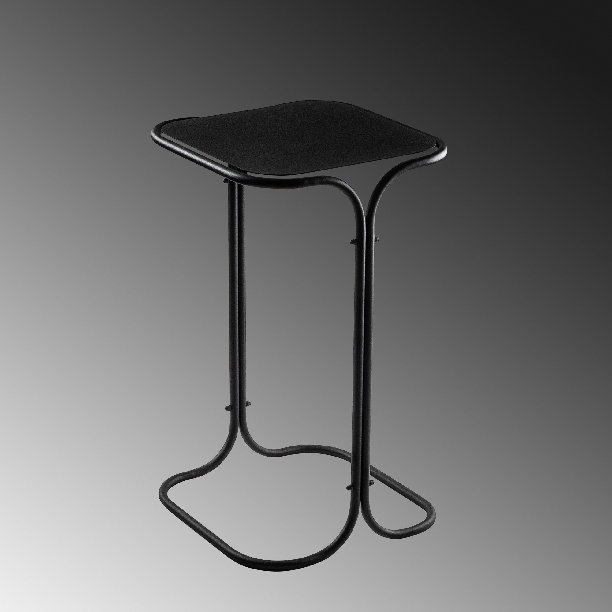 Table basse Hazan 30x30cm Métal Noir