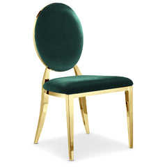 Lot de 2 chaises médaillon Sofia velours Vert