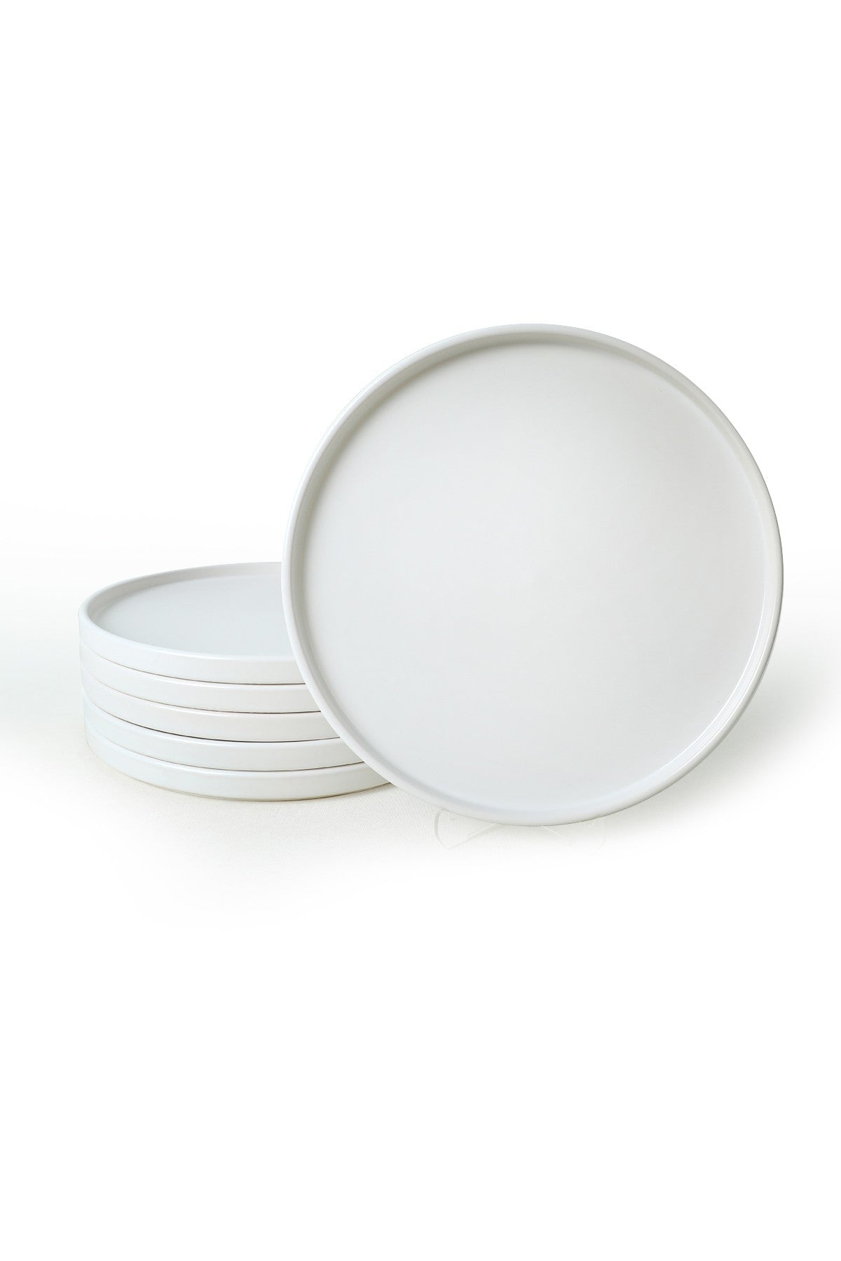 Lot de 6 plat de services minimaliste Payel 100% Céramique Blanc