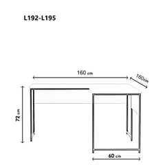 Bureau d'angle Kunter Métal Noir et Bois Blanc